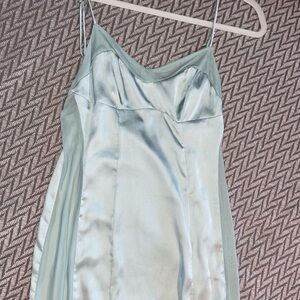 Free People Satin Slip Dress with mesh sides